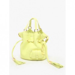 Sac seau S Premier Flirt cuir LANCEL Citron vert