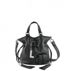 Sac seau S Premier Flirt cuir LANCEL Noir nickel