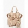 Sac seau S Premier Flirt cuir LANCEL Cappuccino doré