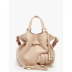 Sac seau S Premier Flirt cuir LANCEL Cappuccino doré