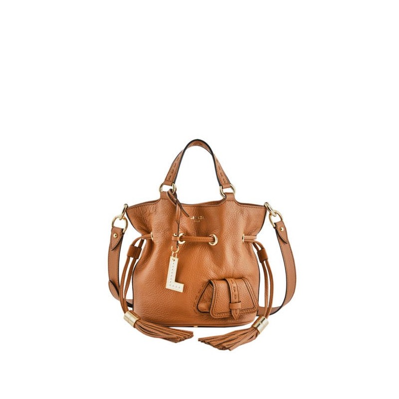 Sac seau S Premier Flirt cuir LANCEL Camel