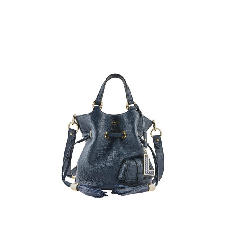 Sac seau S Premier Flirt cuir LANCEL Bleu petrole