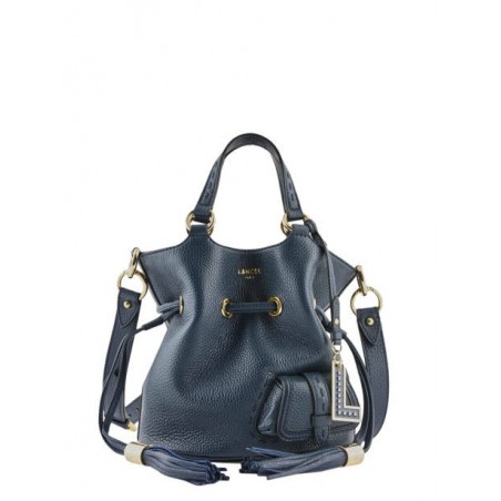 Sac seau S Premier Flirt cuir LANCEL Bleu petrole