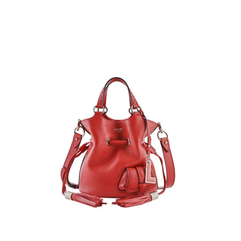 Sac seau S Premier Flirt cuir LANCEL Rouge lancel