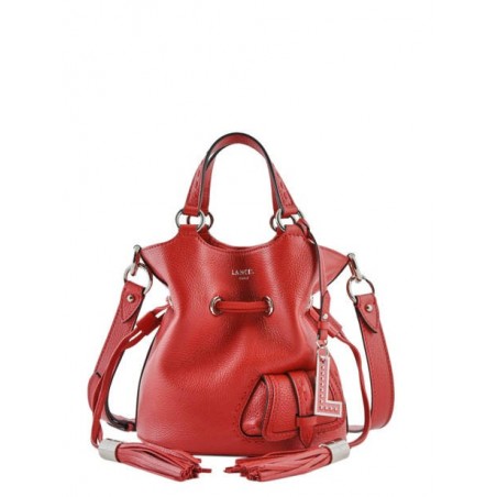 Sac seau S Premier Flirt cuir LANCEL Rouge lancel