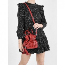 Sac seau S Premier Flirt cuir LANCEL Rouge lancel