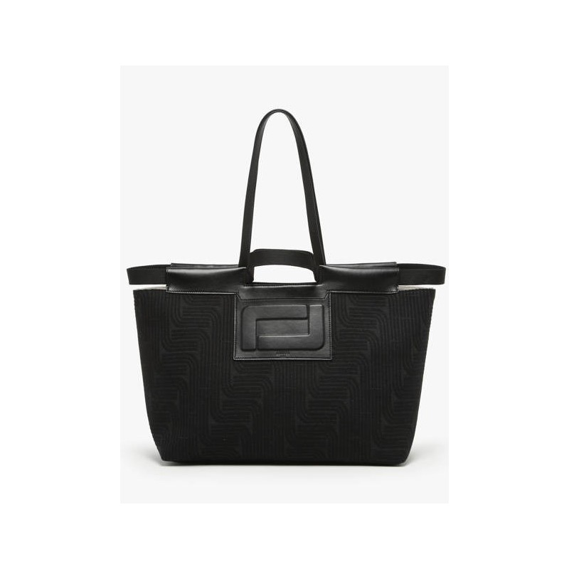 Sac cabas Camille Jacquard et cuir LANCEL Noir