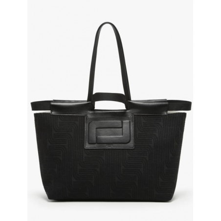 Sac cabas Camille Jacquard et cuir LANCEL Noir