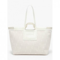 Sac cabas Camille Jacquard et cuir LANCEL Neige