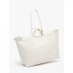 Sac cabas Camille Jacquard et cuir LANCEL Neige