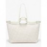 Sac cabas Camille Jacquard et cuir LANCEL Neige