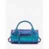 Sac Bowling Cuir Bleu Irisé Femme Charlie Scarabée