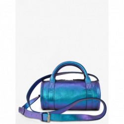 Sac Bowling Cuir Bleu Irisé Femme Charlie Scarabée