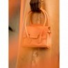 Mini Sac à Main Cuir Orange Femme Colette Xs Pastel Abricot