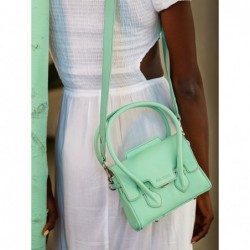 Mini Sac à Main Cuir Vert Femme Colette Xs Pastel Menthe