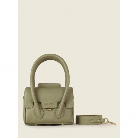 Mini Sac à Main Cuir Vert Femme Colette Xs Art DéCo Amande