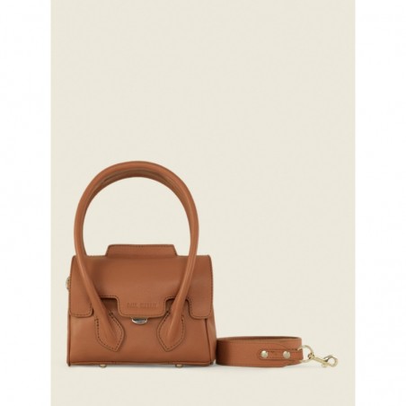 Mini Sac à Main Cuir Marron Femme Colette Xs Art DéCo Caramel