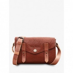 Sac BandoulièRe Cuir Femme Marron Lemini Indispensable Naturel