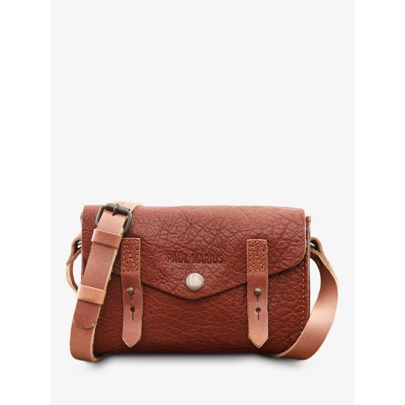 Sac BandoulièRe Cuir Femme Marron Lemini Indispensable Naturel