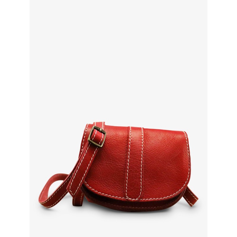 Mini Sac BandoulièRe Cuir Rouge Femme