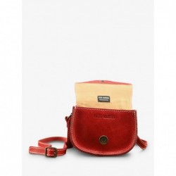 Mini Sac BandoulièRe Cuir Rouge Femme