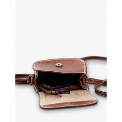 Mini Sac BandoulièRe Cuir Marron Femme