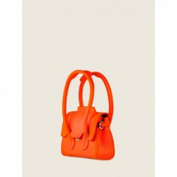 Mini Sac à Main Cuir Orange Femme