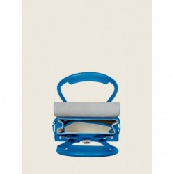 Mini Sac à Main Cuir Bleu Femme