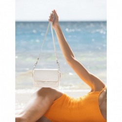 Mini Sac BandoulièRe Cuir Blanc Femme