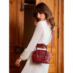 Mini Sac à Main Cuir Rouge Femme