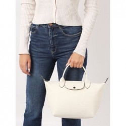 Sac porté main S Le Pliage Xtra cuir LONGCHAMP Ecru