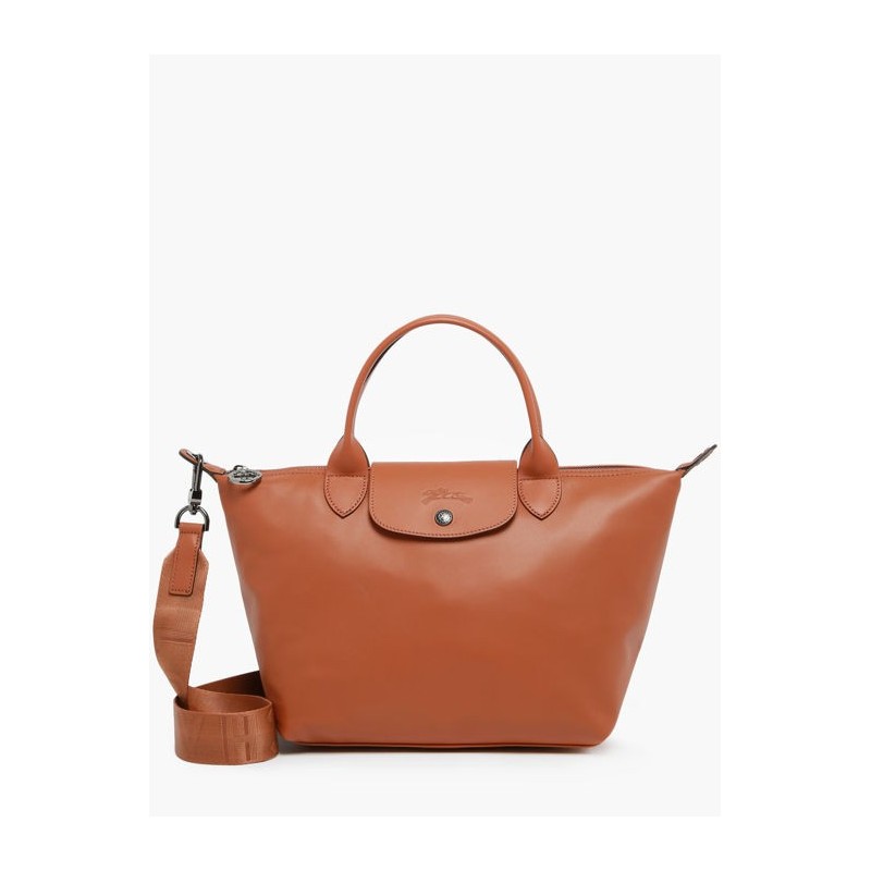 Sac porté main S Le Pliage Xtra cuir LONGCHAMP Cognac