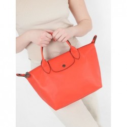 Sac porté main S Le Pliage Xtra cuir LONGCHAMP Orange