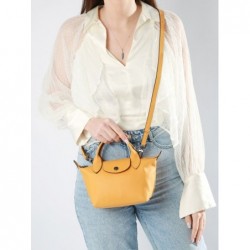 Sac XS Le Pliage Xtra cuir LONGCHAMP Abricot