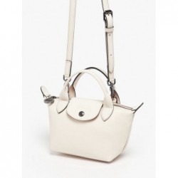 Sac XS Le Pliage Xtra cuir LONGCHAMP Ecru