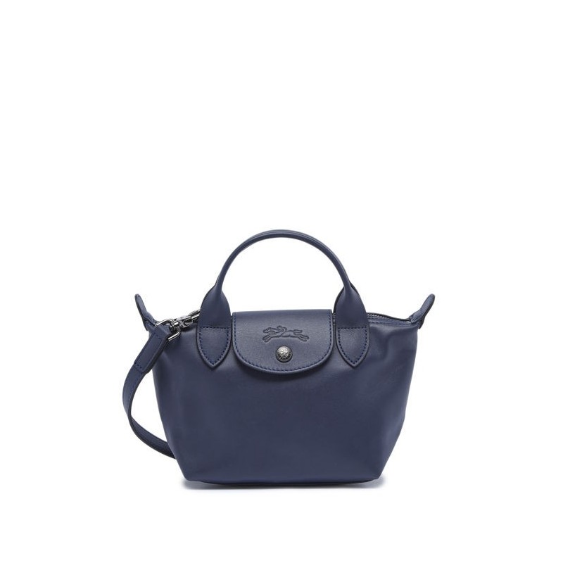 Sac XS Le Pliage Xtra cuir LONGCHAMP Navy