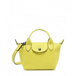 Sac XS Le Pliage Xtra cuir LONGCHAMP Citron