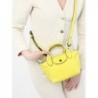 Sac XS Le Pliage Xtra cuir LONGCHAMP Citron