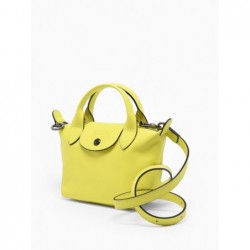 Sac XS Le Pliage Xtra cuir LONGCHAMP Citron