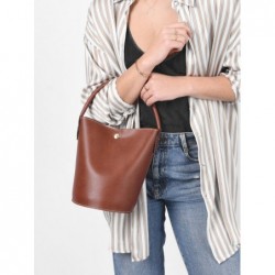 Sac seau Épure cuir LONGCHAMP Brun