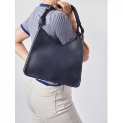 Sac porté épaule Le Foulonné cuir LONGCHAMP Navy