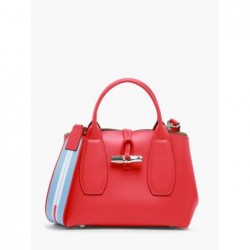 Sac porté main S Roseau Box cuir avec bandoulière LONGCHAMP Rouge