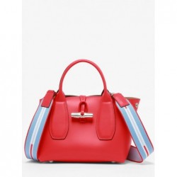 Sac porté main S Roseau Box cuir avec bandoulière LONGCHAMP Rouge