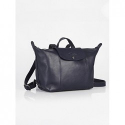 Sac à dos Le Pliage Cuir LONGCHAMP Navy