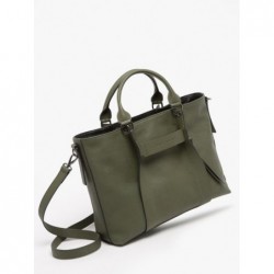 Sac porté main L Longchamp 3D cuir LONGCHAMP Kaki