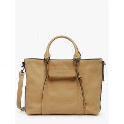 Sac porté main L Longchamp 3D cuir LONGCHAMP Tabac