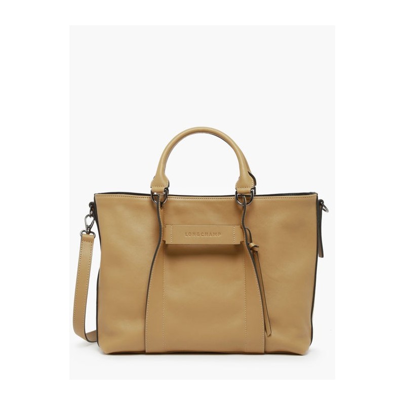 Sac porté main L Longchamp 3D cuir LONGCHAMP Tabac