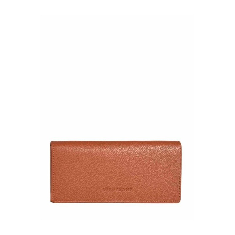 PORTE MONNAIE cuir le foulonné LONGCHAMP Caramel