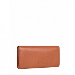 PORTE MONNAIE cuir le foulonné LONGCHAMP Caramel