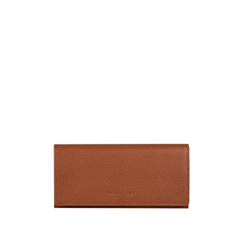 PORTE MONNAIE cuir le foulonné LONGCHAMP Caramel